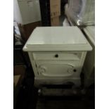 French 2 Drawer Bedside Table, White. RRP 150