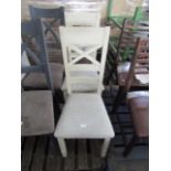 Oak Furnitureland St Ives Light Grey Painted Chair With Plain Grey Fabric Seat (Pair) RRP 340About