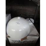 Metal Dome Pendant Light, White Size: H100cm x D24cm - RRP ?140.00 - New & Boxed. (DR843)