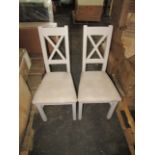 Oak Furnitureland Kemble Painted Chair with Dappled Beige Fabric Seat (Pair) RRP 380.00 About the