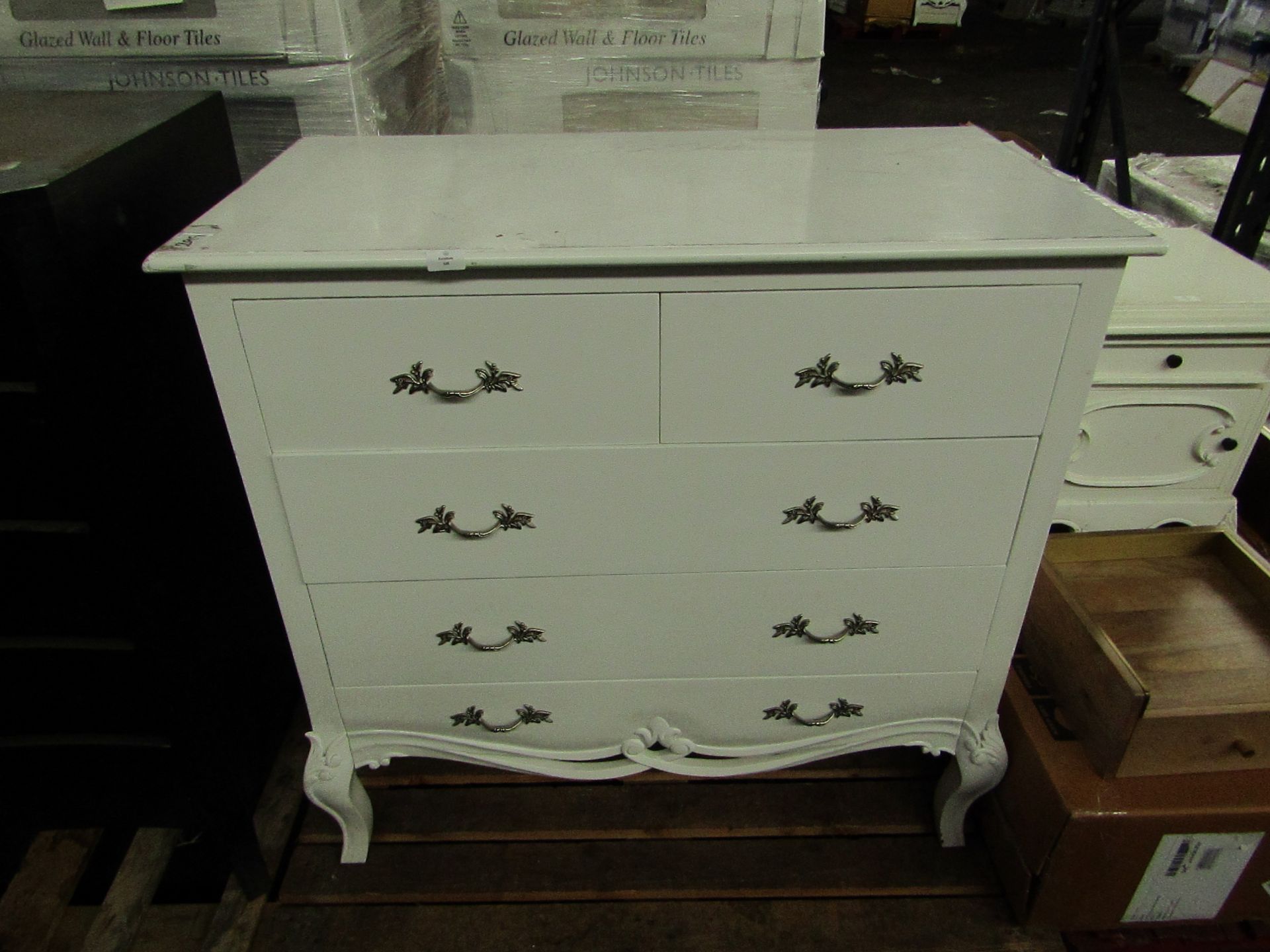 5 Drawer Dresser, White RRP 250