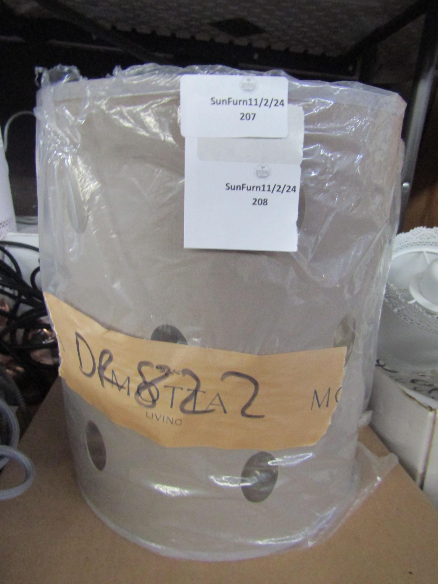 Diamante Lampshade Brown/Taupe. Size: H22.5 x D19.5 x Deep 11.5cm Max Bulb Size 40w - RRP ?70.00 -