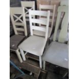 Oak Furnitureland St Ives Light Grey Painted Chair with Checked Granite Fabric Seat (Pair) RRP