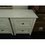 Dusk Edie 2 Drawer Bedside Table - White RRP 162