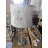 Contemporary Squashed Look Table Lamp Beige. Size: Lamp H40cm - Shade 25 x 25 x 20cm - RRP ?75.