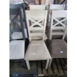 Oak Furnitureland Shay Painted Chair with Dappled Beige Fabric Seat (Pair) RRP 380.00About the