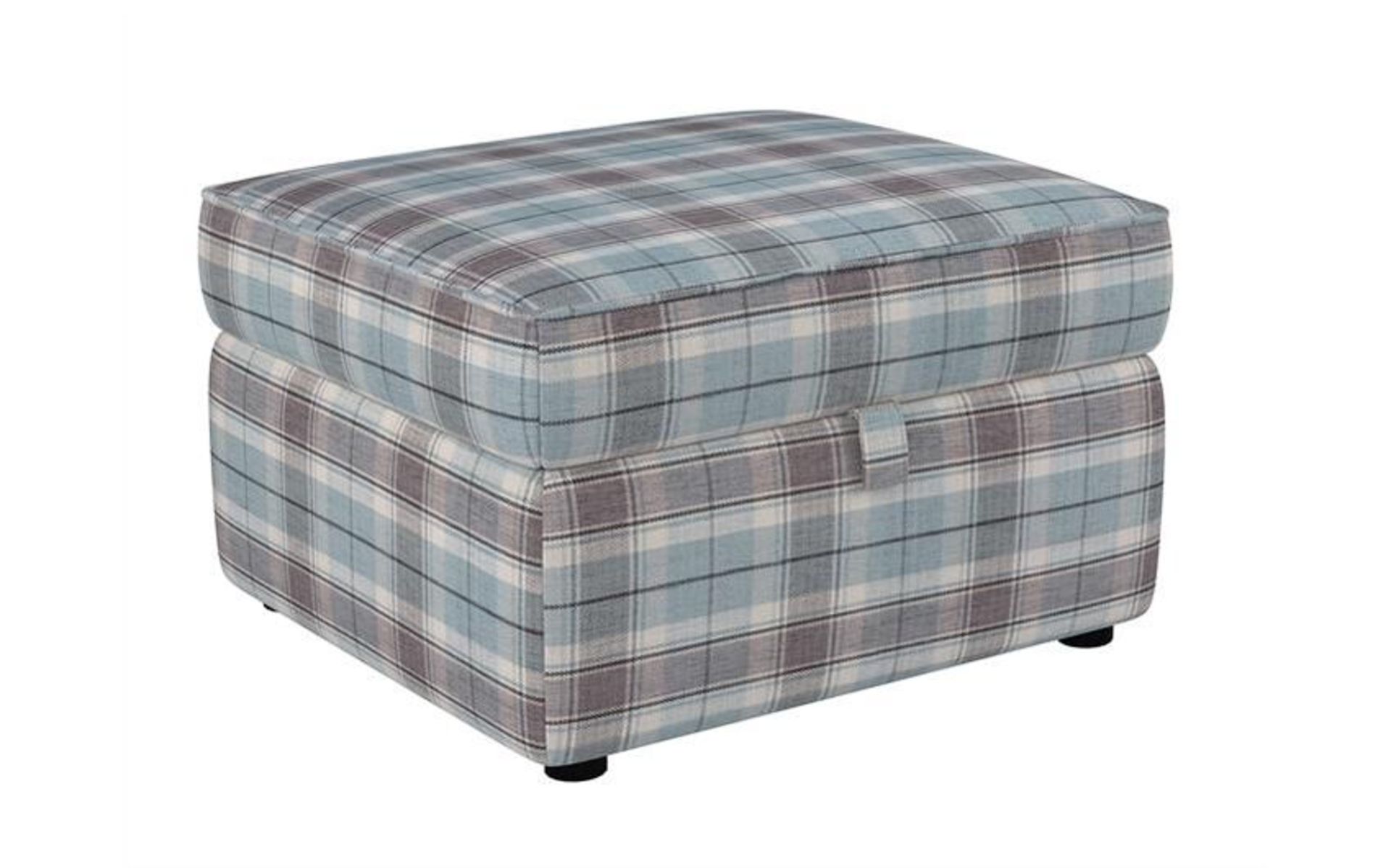 ScS Roseland Storage Footstool 0052 Duck Egg Oban Plaid Black Glides RRP 469 About the Product(s) - Image 2 of 2