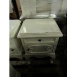 French 2 Drawer Bedside Table, Cream. RRP 150