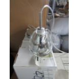 Nickel & Glass Dome Pendant Light. Size: H100 x D11.7cm - RRP œ174.00 - New & Boxed.