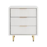 Dusk Gracie 3 Drawer Bedside Table - White/Gold RRP 159About the Product(s)TXBSWG - Gracie 3