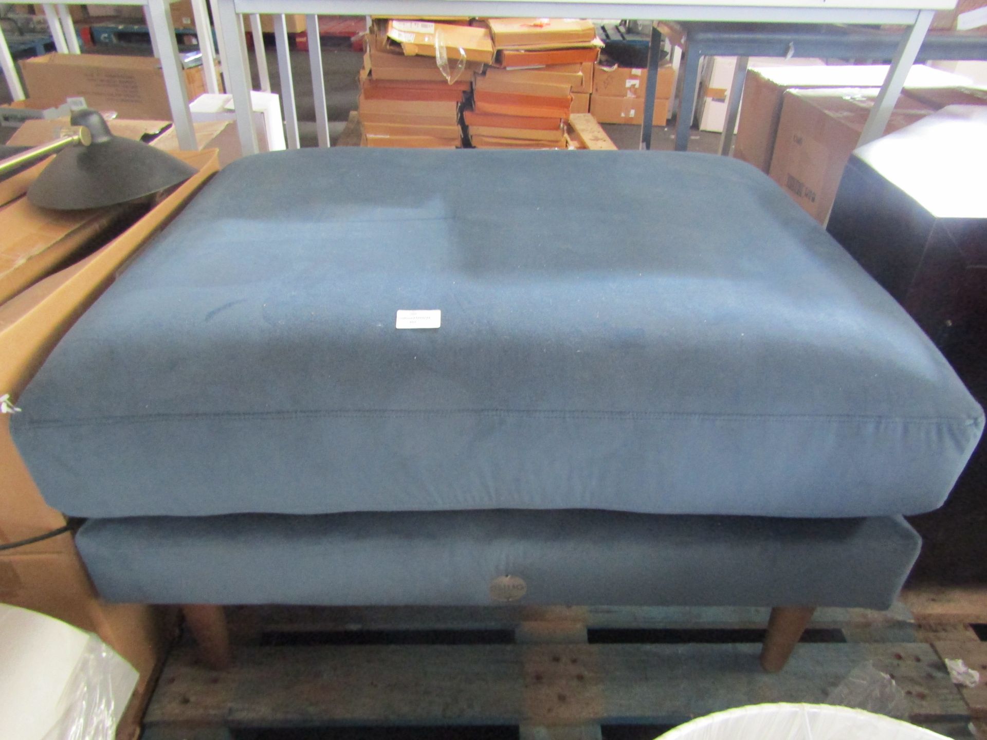 Snug The Big Chill Footstool Blue Steel Velvet & Brown Feet RRP 399About the Product(s)Snug The - Bild 2 aus 2
