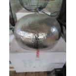 Hammered Nickel Dome Pendant Light. Size: D57 x H32cm - RRP œ300.00 - New & Boxed. (380)