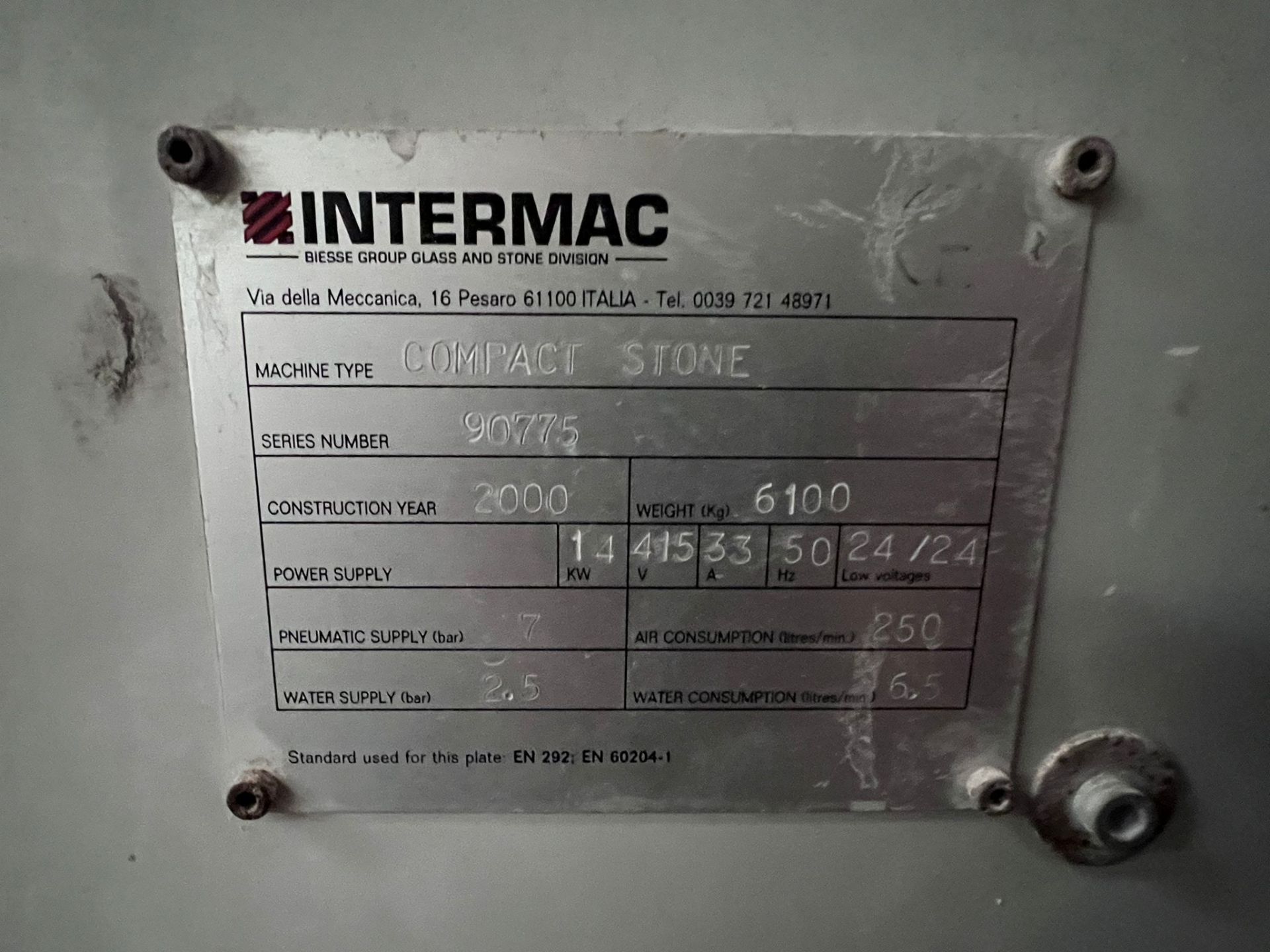 Special 5% Buyers Premium Intermac compact stone CNC machine serial no. 90775 with a Broomwade - Image 9 of 9