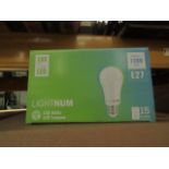 12x Packs of 15 Lightnum E27 13w LED light bulbs, new and boxed