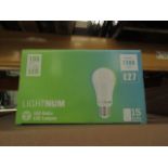 12x Packs of 15 Lightnum E27 13w LED light bulbs, new and boxed