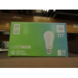 Pack of 15 Lightnum E27 13w LED light bulbs, new and boxed