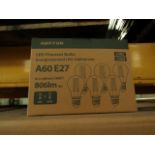Pack of 6 Ampton A60 E27 8w LED filament light bulbs, new and boxed