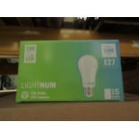 12x Packs of 15 Lightnum E27 13w LED light bulbs, new and boxed