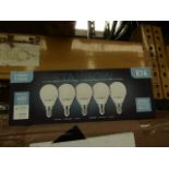 Pack of 5 Stanbow E14 5w LED light bulbs, new and boxed