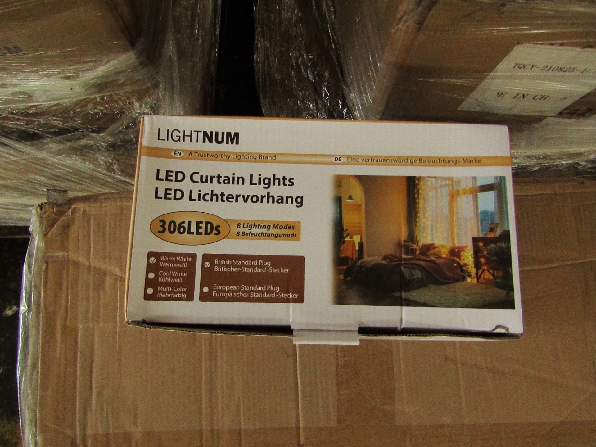 24x Lightnum LED 3mtr Light curtains with 306 LED and 8 modes, new and boxed.