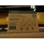 Pack of 6 Ampton A60 E27 8w LED filament light bulbs, new and boxed