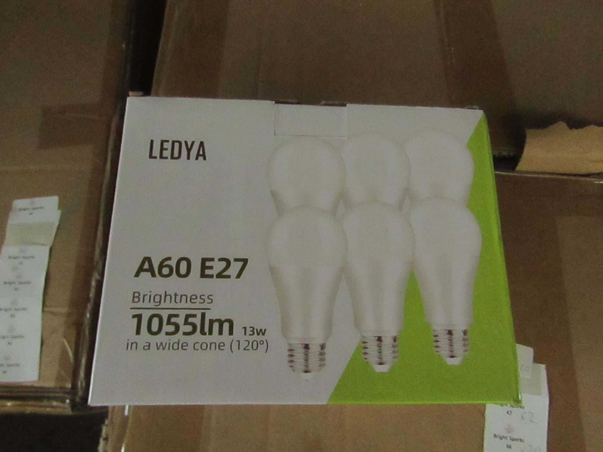 20x Pack of 6 Ledya A60˜ E27 13w LED light bulbs, new and boxed