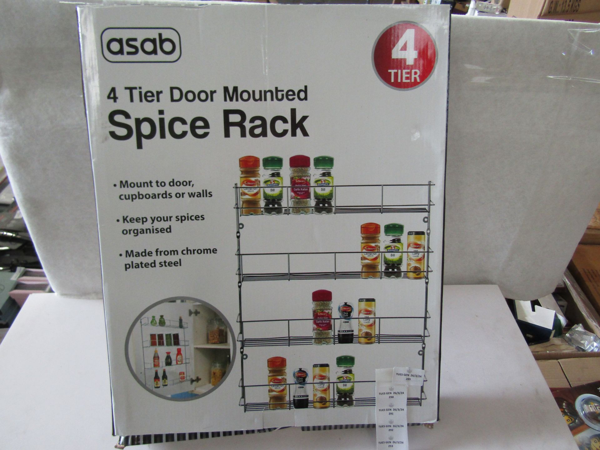 Asab - 4-Tier Spice Rack - Boxed.