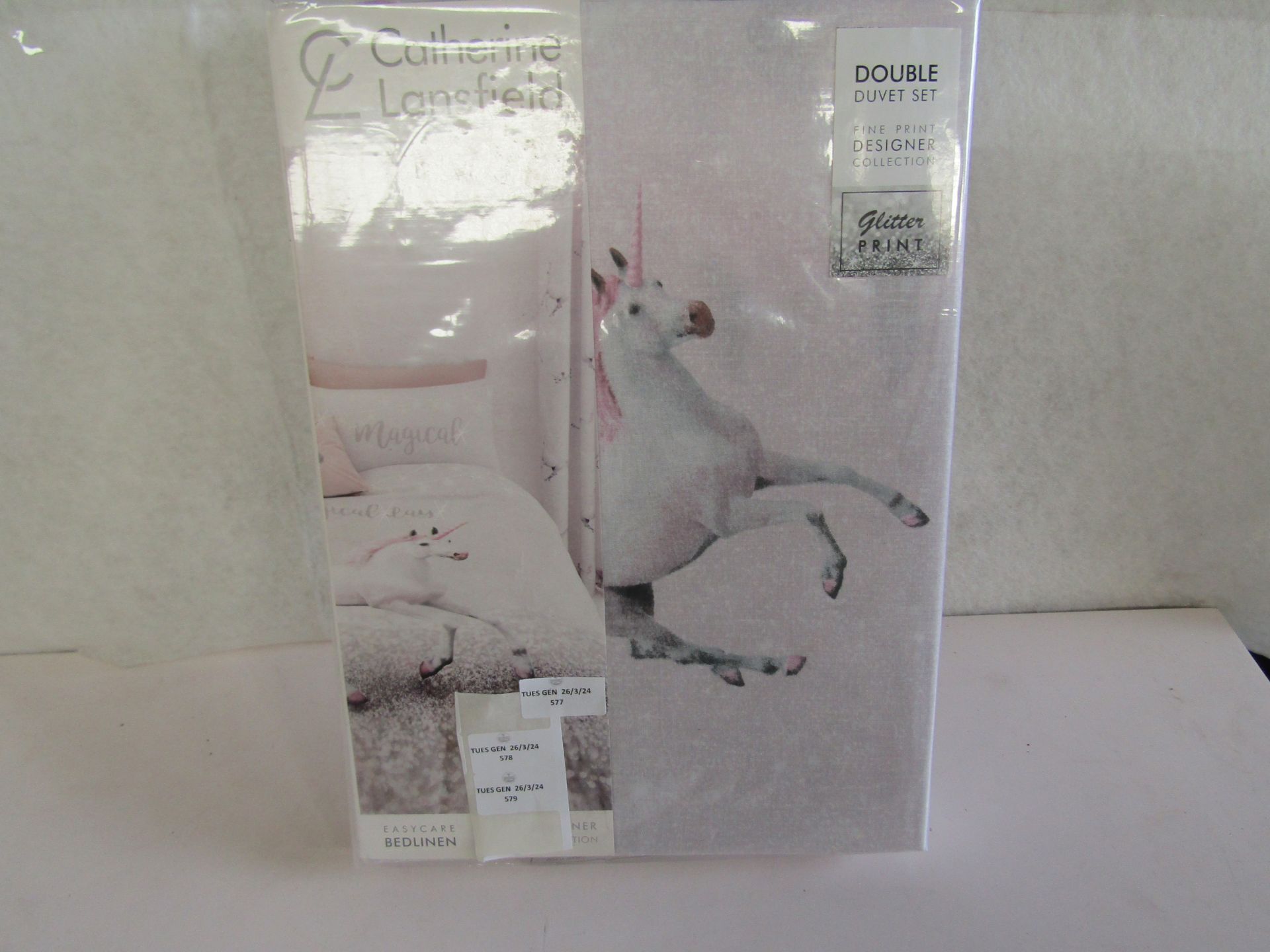 Catherine Lansfield - Unicorn Double Duvet Cover Set - New & Packaged.