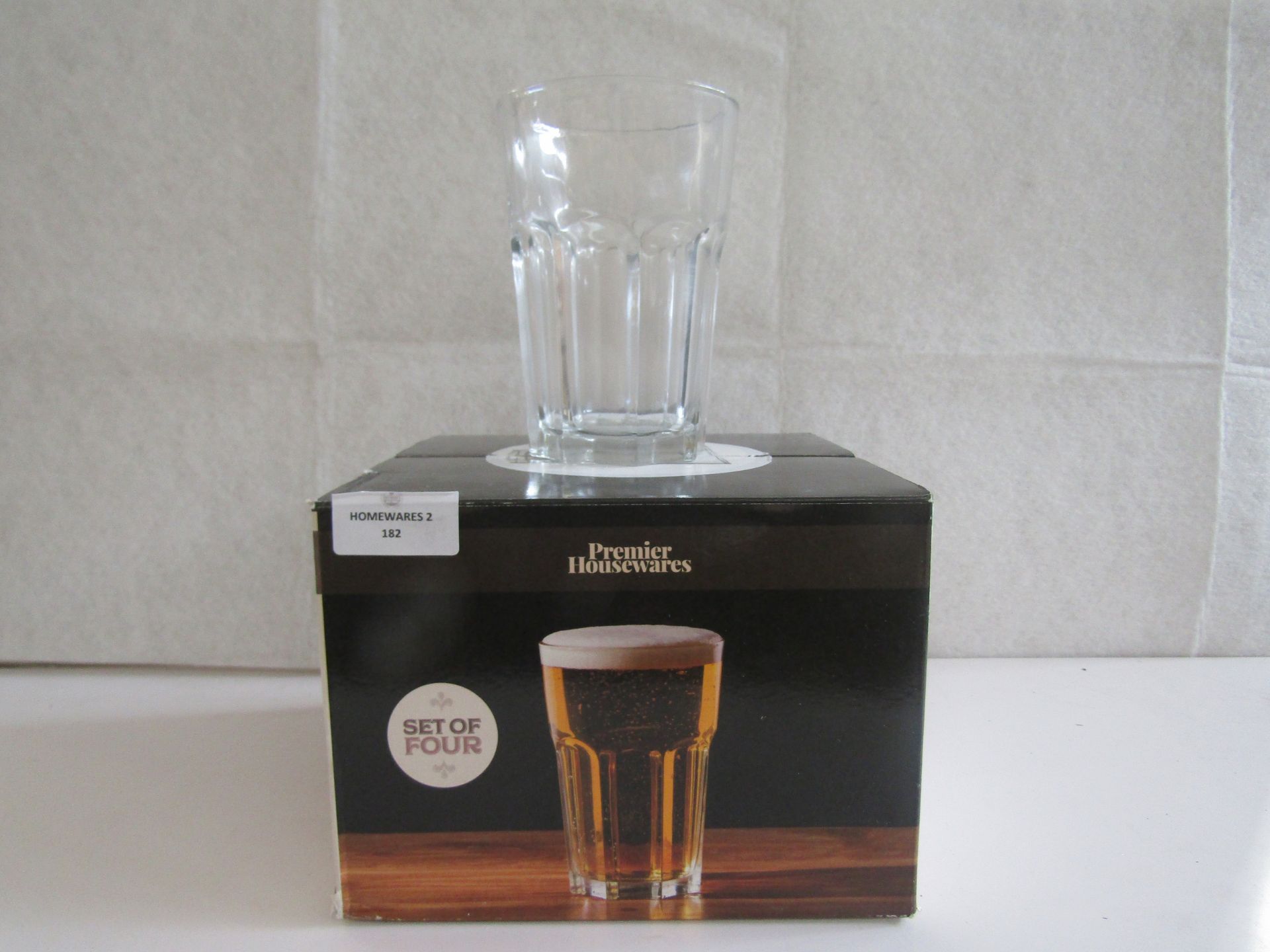 Premier Housewares - Set of 4 Luxor 500ml Tumbler Glasses - Boxed.