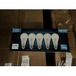 Pack of 5 Stanbow A60 E27 13w LED light bulbs, new and boxed