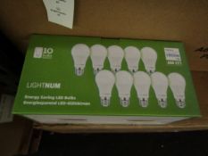 Pack of 10 Lightnum A60˜ E27 13w LED light bulbs, new and boxed