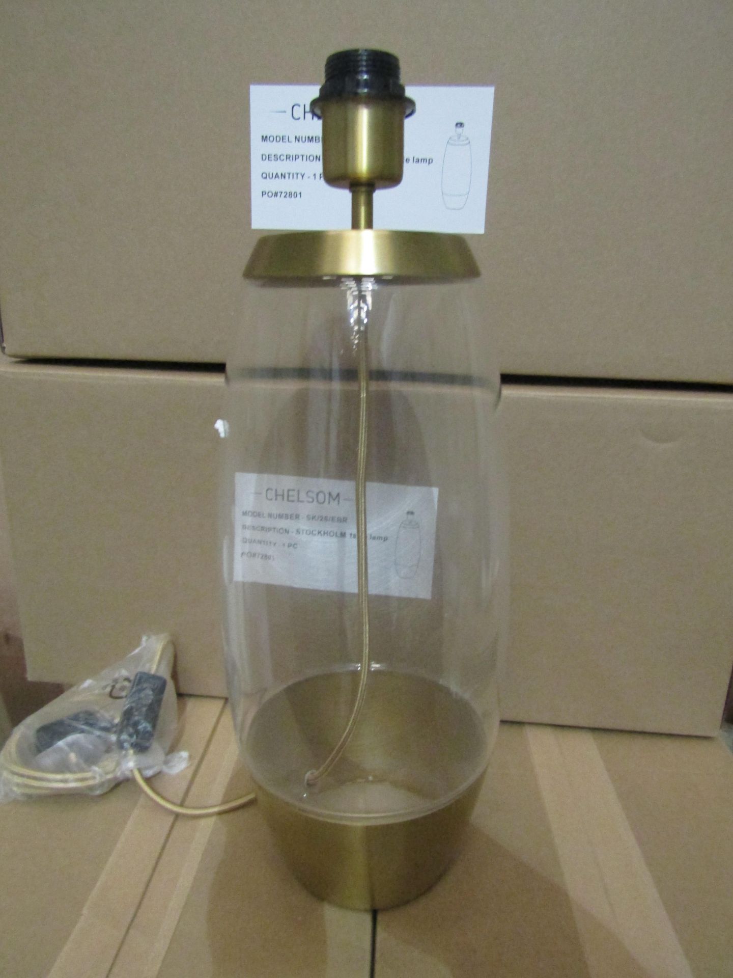 Chelsom Stockholm Table Lamp, Brass - New & Boxed.