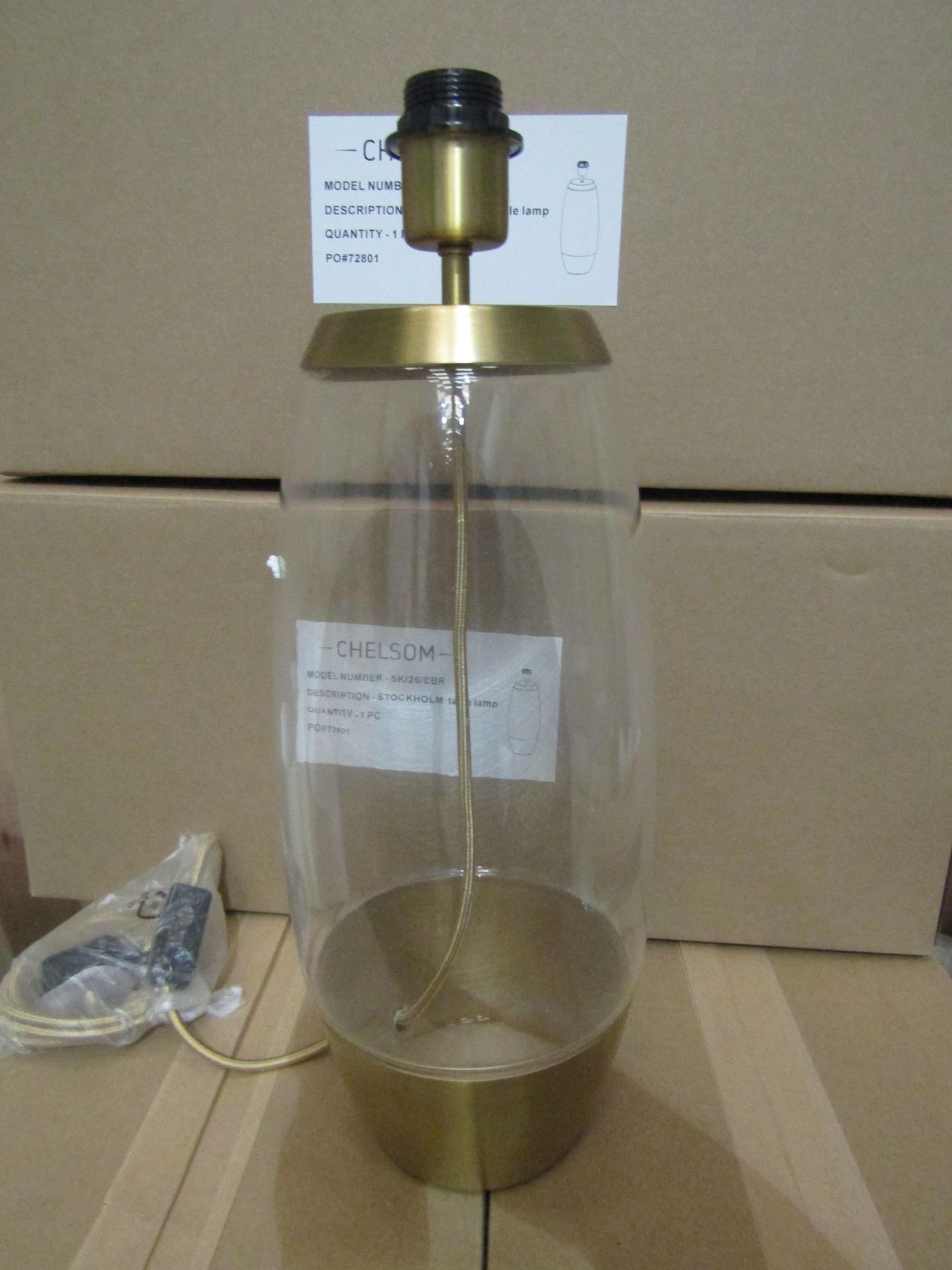 Chelsom Stockholm Table Lamp, Brass - New & Boxed.