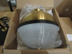 Chelsom Round Brass Wall Light With Textured Glass - New & Boxed.