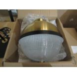 Chelsom Round Brass Wall Light With Textured Glass - New & Boxed.