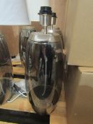 Chelsom Stockholm Table Lamp, Chrome & Smoked Glass - New & Unboxed.