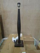 Chelsom Large Dark Wood Ribbed Table Lamp - New & Boxed.