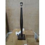 Chelsom Large Dark Wood Ribbed Table Lamp - New & Boxed.