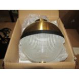 Chelsom Round Brass Wall Light With Textured Glass - New & Boxed.