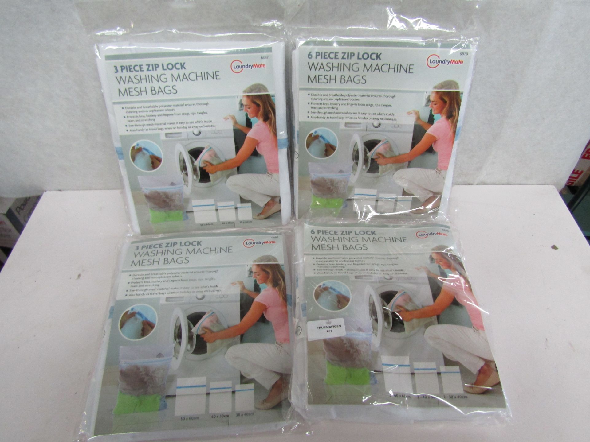 2x LaundryMate - 6-Piece Ziplock Washing Machine Mesh Bags - Packaged4