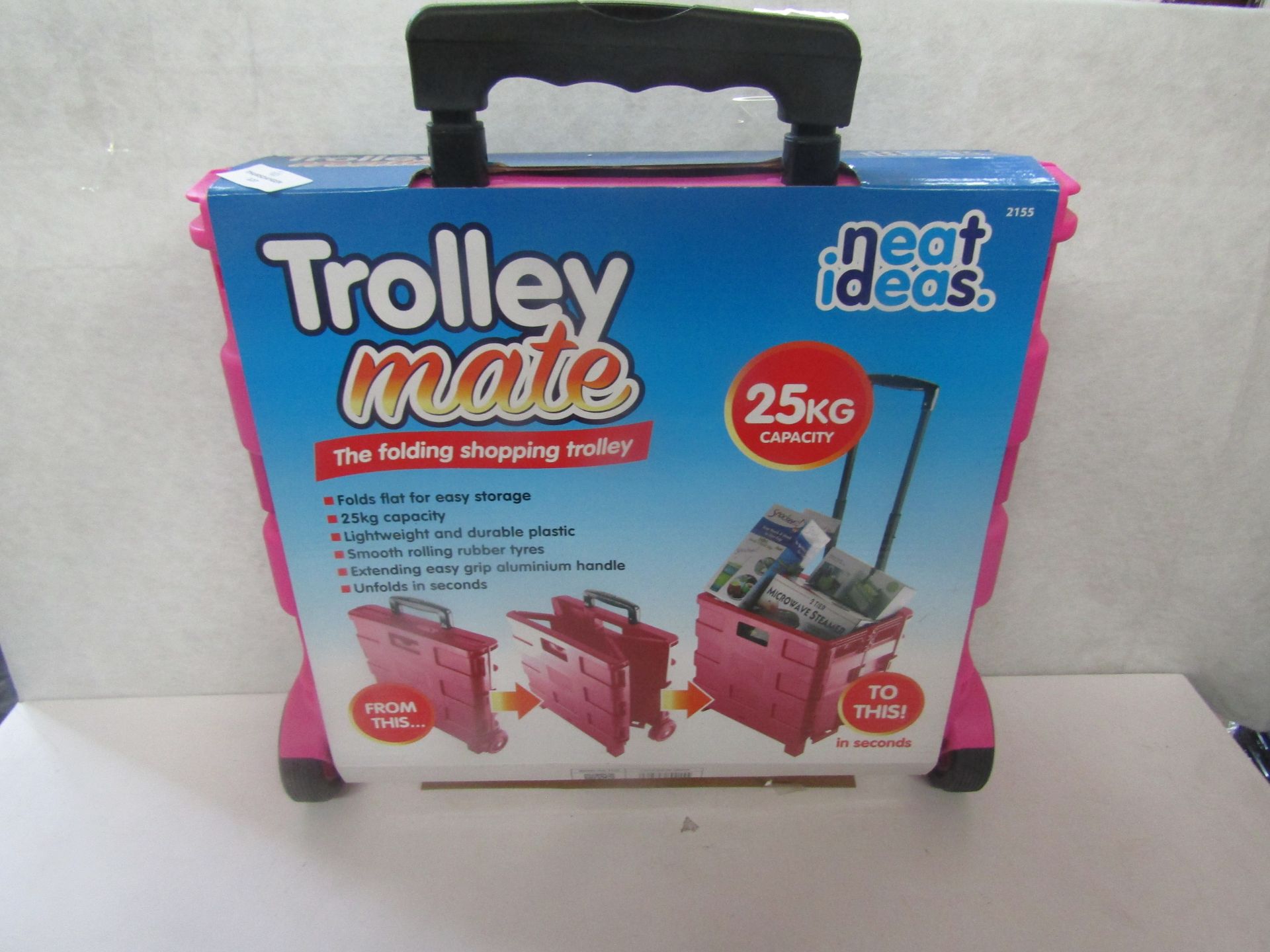 NeatIdeas - Pink Folding Shopping Trolley / 25kg Capacity - New.