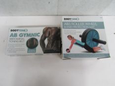 1x BodyTone - Abs Roller Wheel With Knee Mat - Boxed. 1x BodyTone - Abs Toning Belt - Boxed.