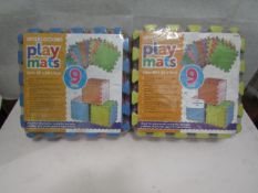 2x 9-Piece Interlocking Play Mats - Packaged.