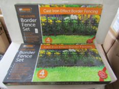 2x MyGarden - The Louvre Cast Iron Effect Boarder Fence Set - Unchecked & Boxed.