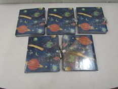 5x Peaceable Kingdom - Deep Space Glow-In-The-Dark Lockable Diary - New & Packaged