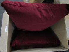 Set of 2 Velvet Red Cushion - Non Original Packaging.
