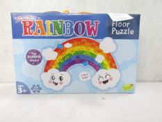 6x Peaceable Kingdom - Shimmery Rainbow Floor Puzzles 35 Pieces - New & Boxed.