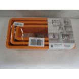 Duraline - Orange Set of 3 Cube Shelves - Packaged.