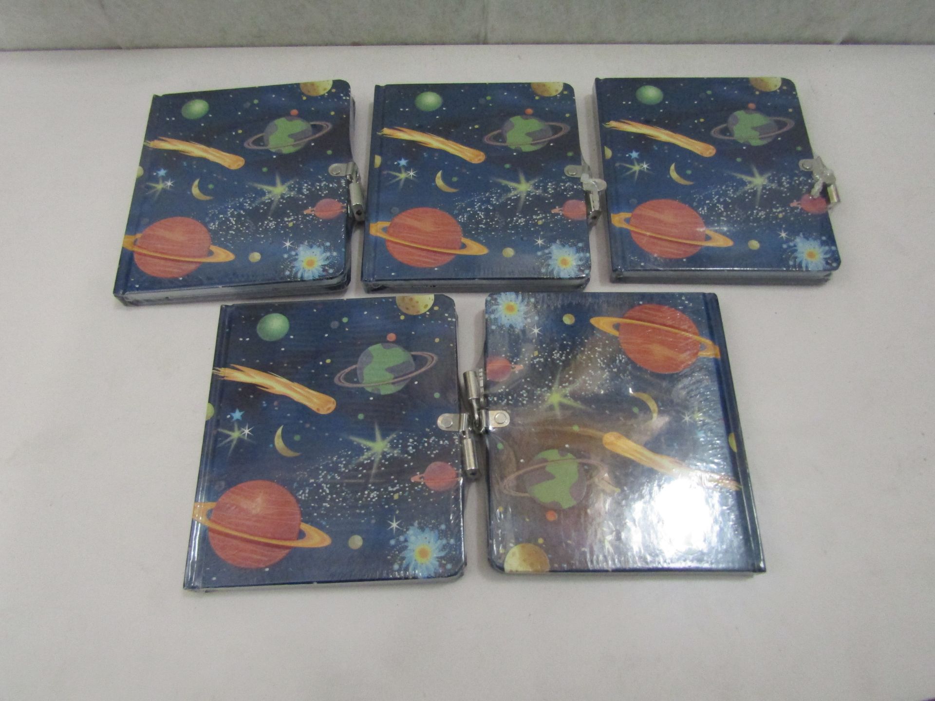 5x Peaceable Kingdom - Deep Space Glow-In-The-Dark Lockable Diary - New & Packaged