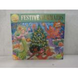 6x Peaceable Kingdom - Dazzling Gold Foil Festive Mermaids 100-Piece Puzzle - New & Boxed.